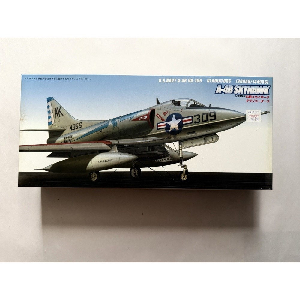 Fujimi U.S. Navy A-4B Skyhawk Gladiators 1/72 Scale Model Kit Open Box